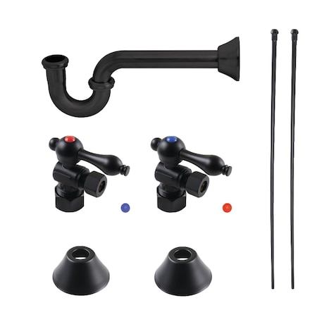 Kingston Brass Plumbing Sink Trim Kit with PTrap, Matte Black CC53300LKB30